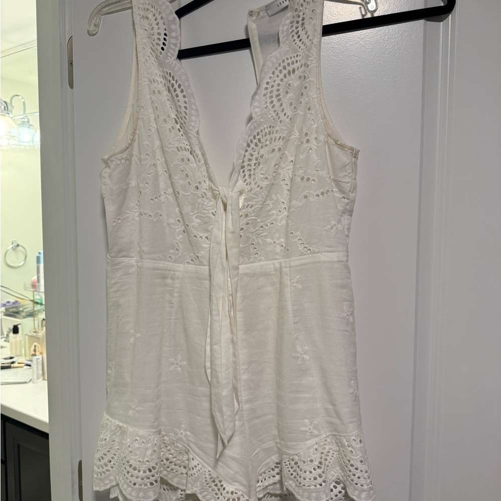 Lush White Eyelet Sleeveless romper